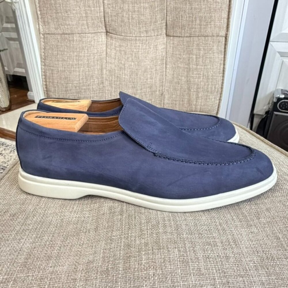Brooks Brothers Voyager 1 Nubuck Slip-On Loafers – Navy Blue (11.5)